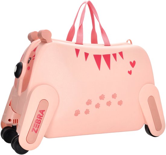 Zebra Trends Ranger Kinder Koffer - Handbagage - Kids - Zitkoffer - Kinderen - Roze