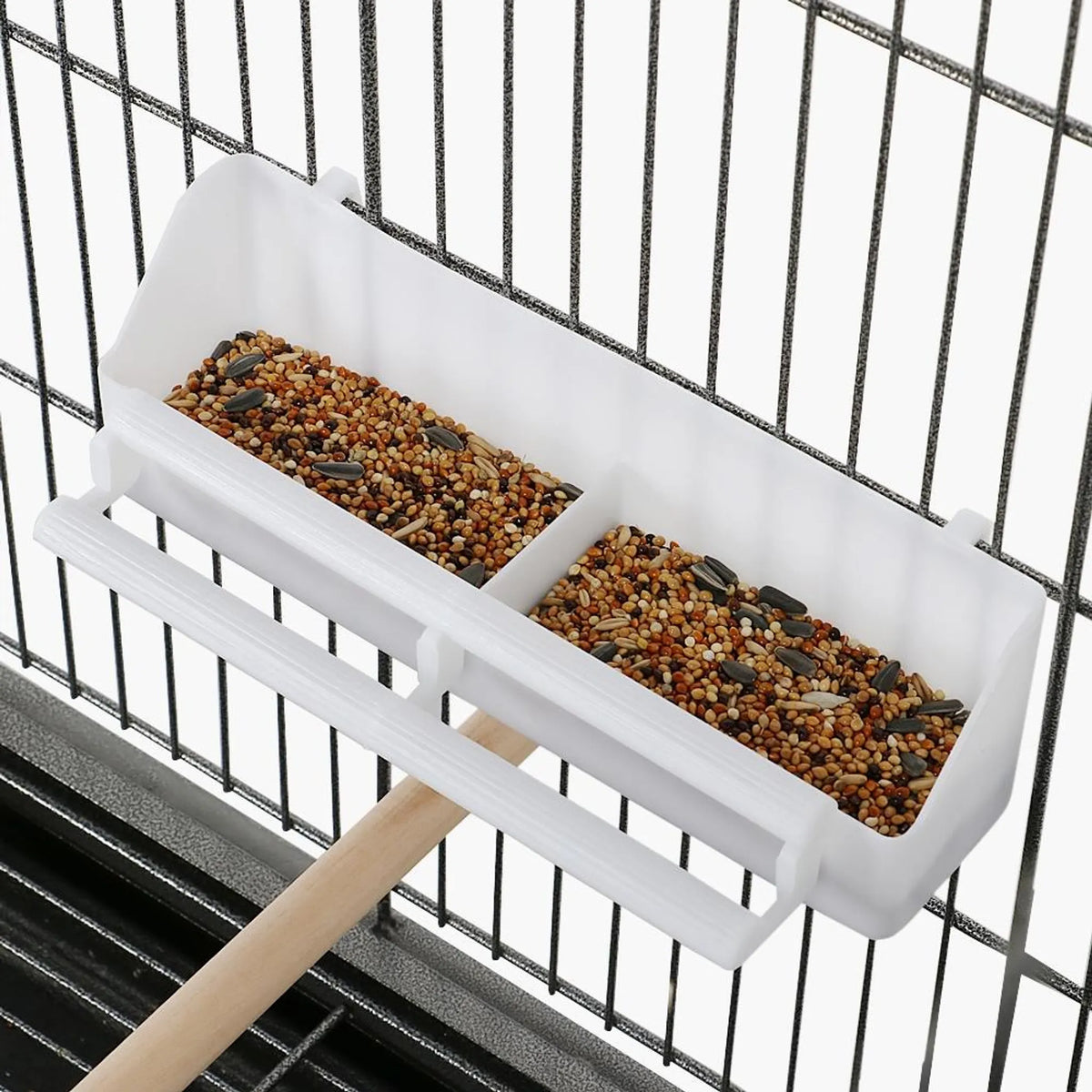 Yaheetech Vogelkooi XXL Met Verrijdbaar Onderstel – Voorzien Van Beveiligde Deur En Opbergplank En 3 Houten Zitstokken – Voor Papegaaien En Kaketoes – Zwart Metaal – 79 x 52 x 132 cm
