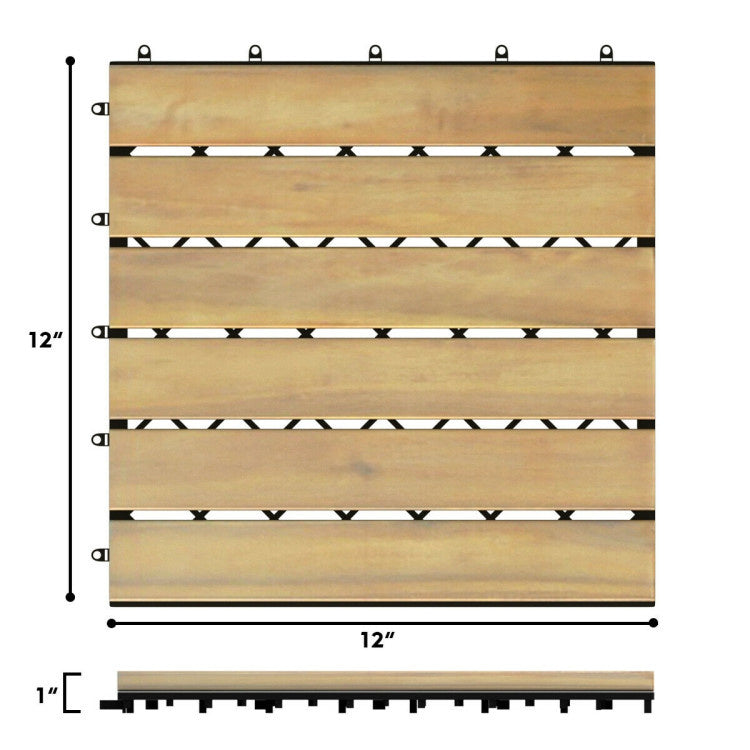 Coast Terrastegels Acaciahout 30,5 x 30,5 x 2,5 cm (10 stuks) - Recht