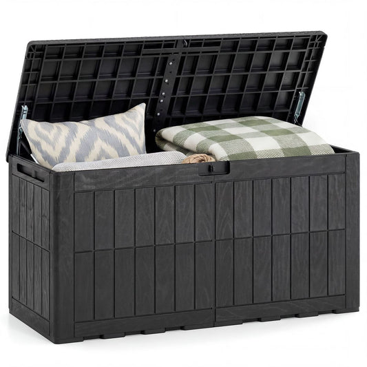 Coast Tuin opbergbox - 380L inhoud - 2-in-1 bank en kussenbox - zwart