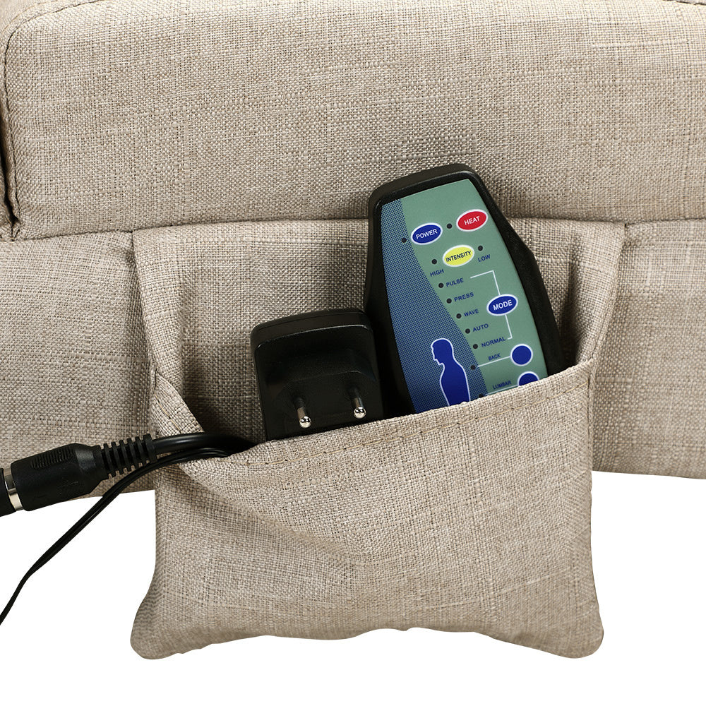 Casaria Relaxfauteuil - Massage en Verwarmingsfunctie - Zandkleur