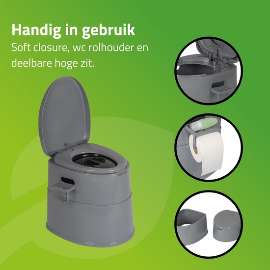 Bo-Camp - Draagbaar toilet deelbaar - 7 Liter - Compact
