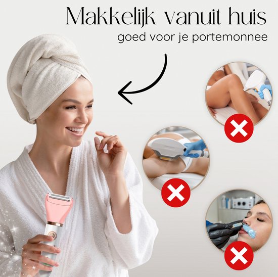 2-in-1 Ladyshave Gezicht - Oksels - Benen - Bikinilijn - Sansbeauté® - Scheerapparaat Vrouw - Ontharingsapparaat Electrisch Ontharen - Gezichtsontharing Dames - Trimmer Vrouw - Ladyshaves Bikini - USB Oplaadbaar