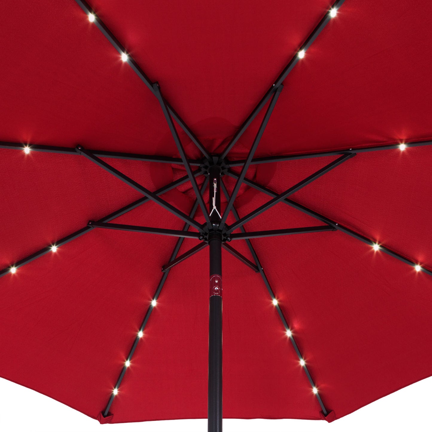 Kingsleeve Parasol - LED-Verlichting Zonne-energie - Ø270cm Rood