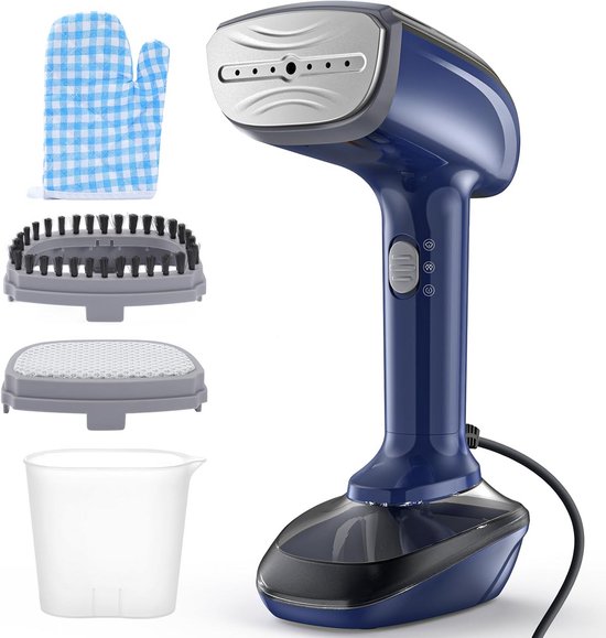 Kledingstomer 300ml – 2 Opzetstukken – Stoomapparaat Kleding – Stomer Kleding – Reisstrijkijzer – Handstomer – Steamer – Qualiz®