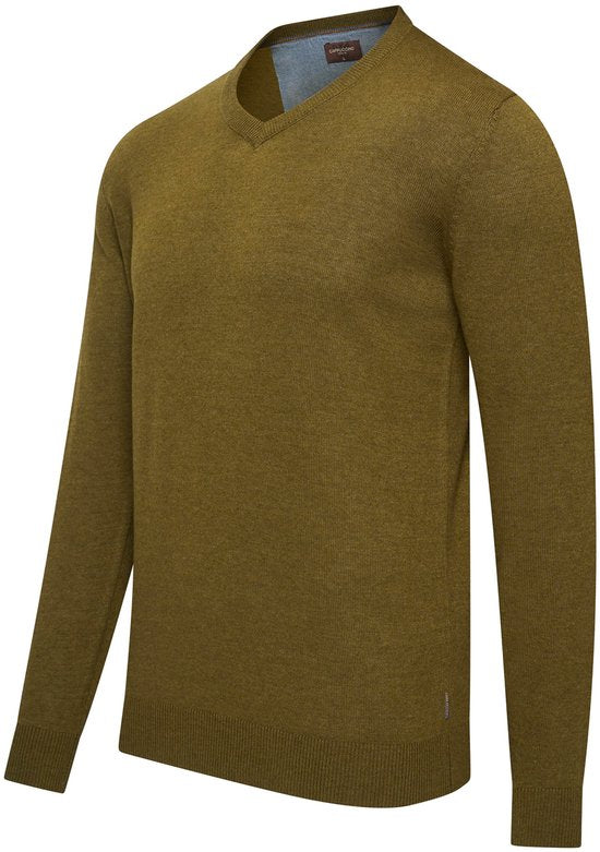 Cappuccino Italia - Heren Trui Salerno Pullover - Groen - Maat XL