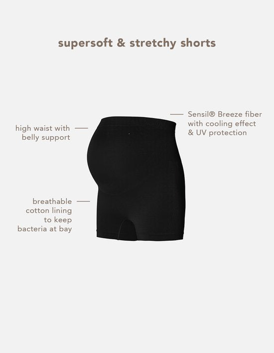 Niru Naadloze Sensil Zwangerschapsshort - Zwart