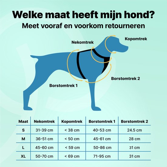 Jake and Jacky Hondentuigje - Anti-Trek Tuig - Hondenharnas - Y Tuig Hond - Reflecterend - Blauw - Maat XL