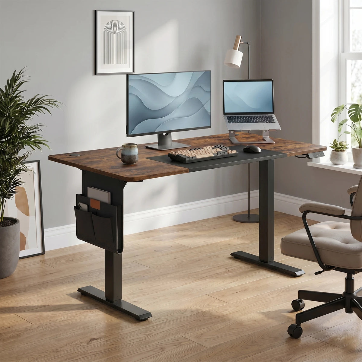 Joyfurnos Ergonomische Mesh Bureaustoel 70x71x114-124cm Zwart
