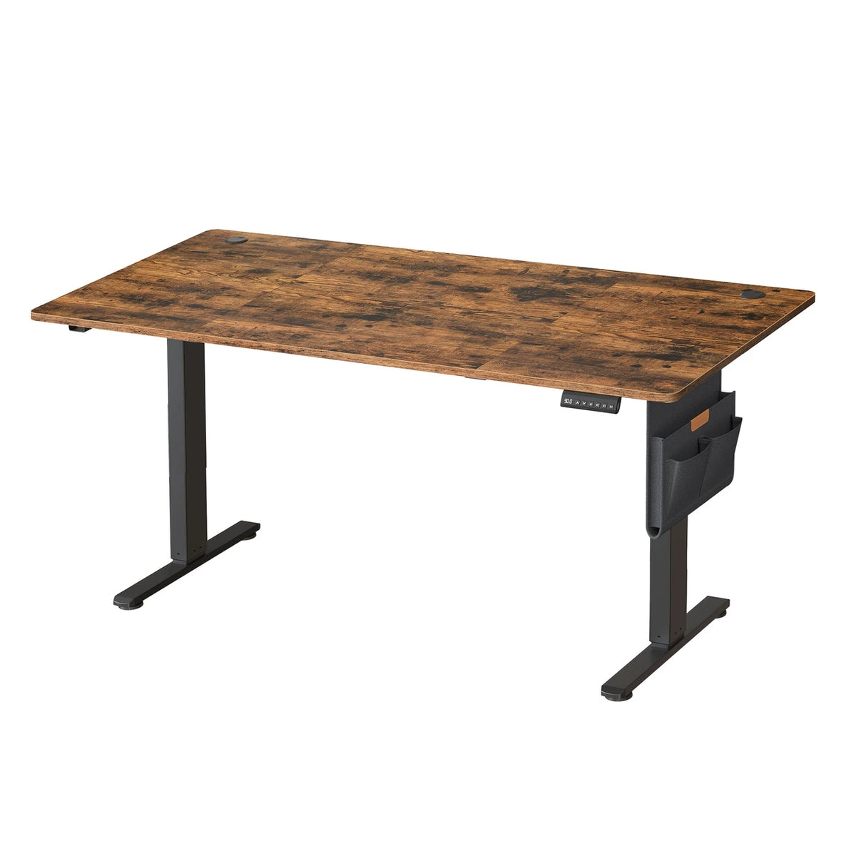 JOYFURNOS Elektrisch Verstelbaar Bureau 180 x 80 cm - 72-120 cm - Vintage Bruin & Zwart - Geheugenfunctie - 70 kg