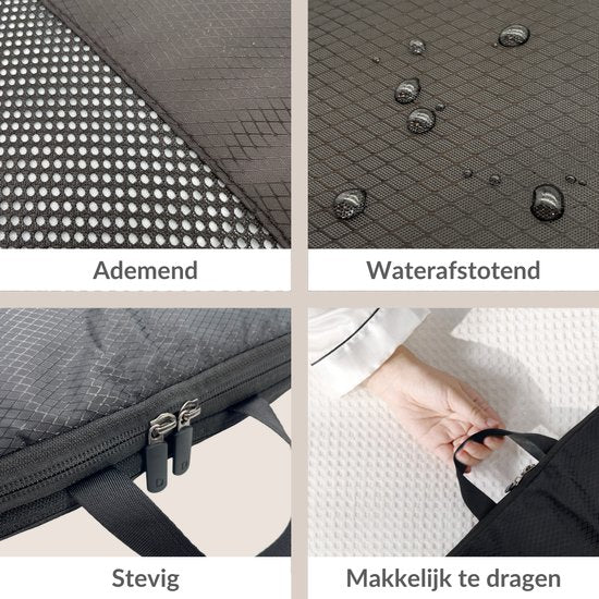a sunny day Packing Cubes - Bagage Organizers - 6 delig - Backpack Organizer - Compression Cube - Packing Cubes met Compressierits - Zwart