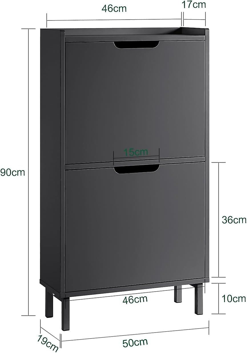 SoBuy Schoenenkast - FSR151-SCH - MDF & Metaal - Max. 16kg. - 50x19x9 - Antraciet