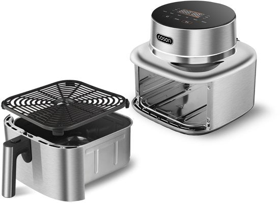 Cosori Iconic Single - RVS airfryer - 6.2L inhoud - Keramische anti aanbaklaag - met app ondersteuning
