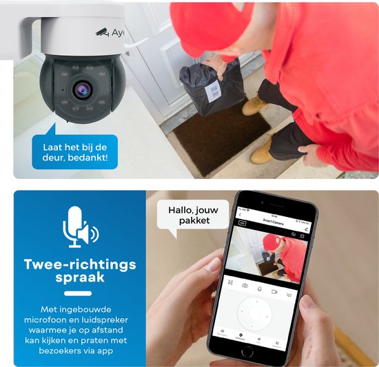 AyeCam Beveiligingscamera voor Buiten - 360PRO - FULL HD - Bewakingscamera - Incl. 32GB SD