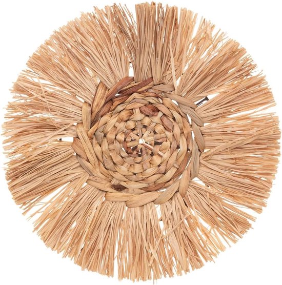 Atmosphera Wanddecoratie set - Raffia - Rond - 3 stuks