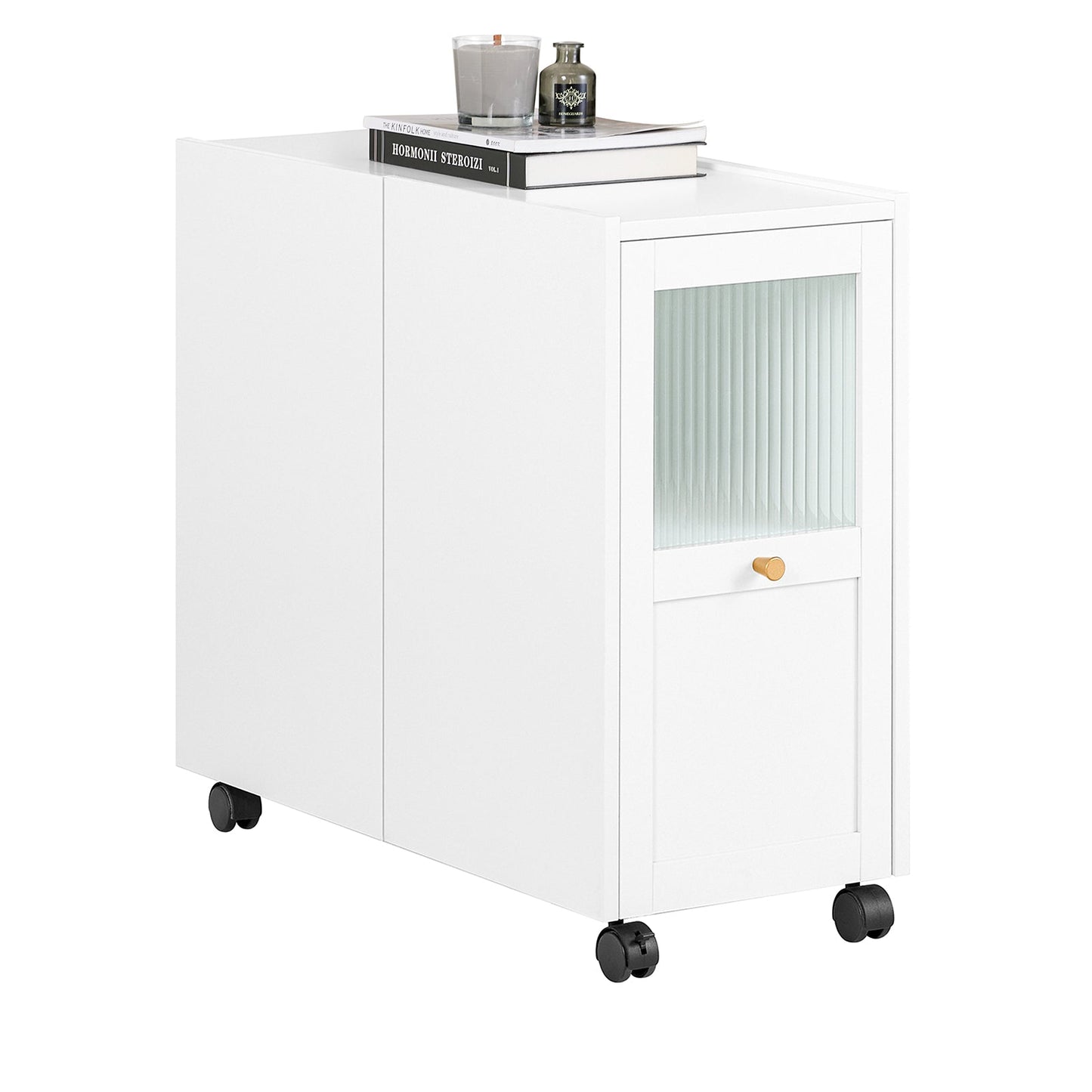 SoBuy FBT150-W Dossierkast Archiefwagen, Printerstandaard en Opbergrek voor Kantoor – Wit, 31 x 60 x 70 cm