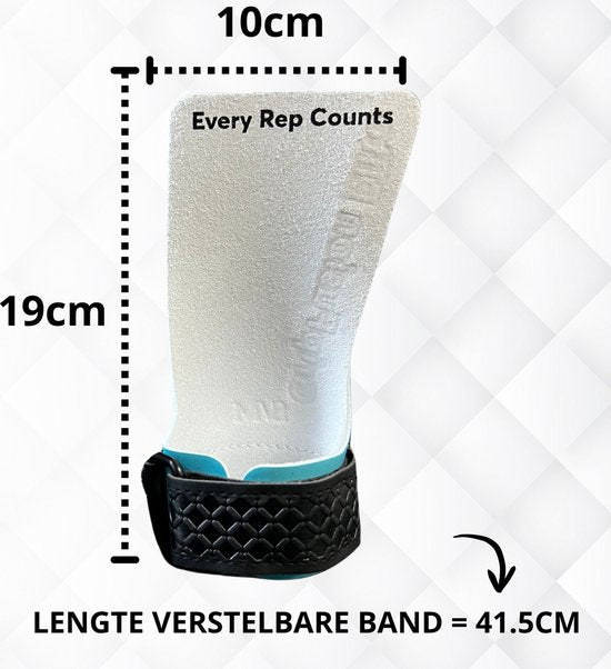 Sandside CrossFit Grips Elite 2.0 - Kleverige Hand Grips - Geen Krijt - Fitness Handschoenen - Vingerloze Grips - Hemelsblauw L/XL