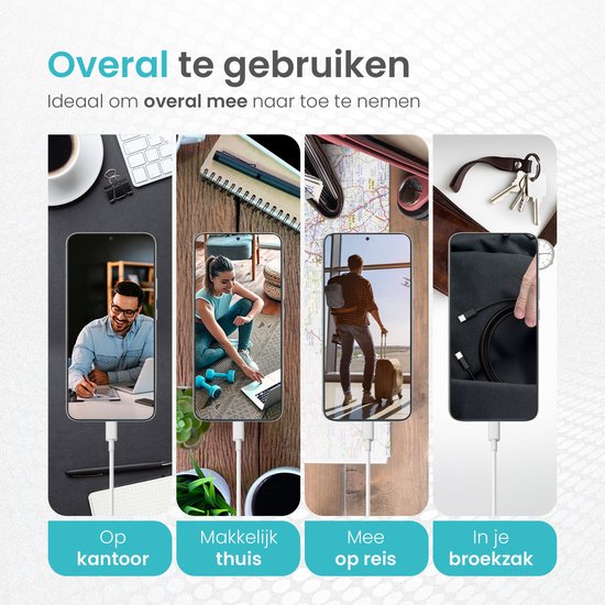 Wurk Snellader Geschikt voor Apple iPhone, iPad & Airpods - 20W Oplader - 1 Meter USB C naar Lightning Kabel - Lader Geschikt voor 14/13/12/11/Xr/Xs/Xs Max/8/8 Plus/ Pro