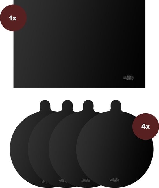 Nimma® Inductie Beschermer - Set van 5 - Inductiemat Rond en Vierkant - Tot 240 graden - Ø22cm - Siliconen
