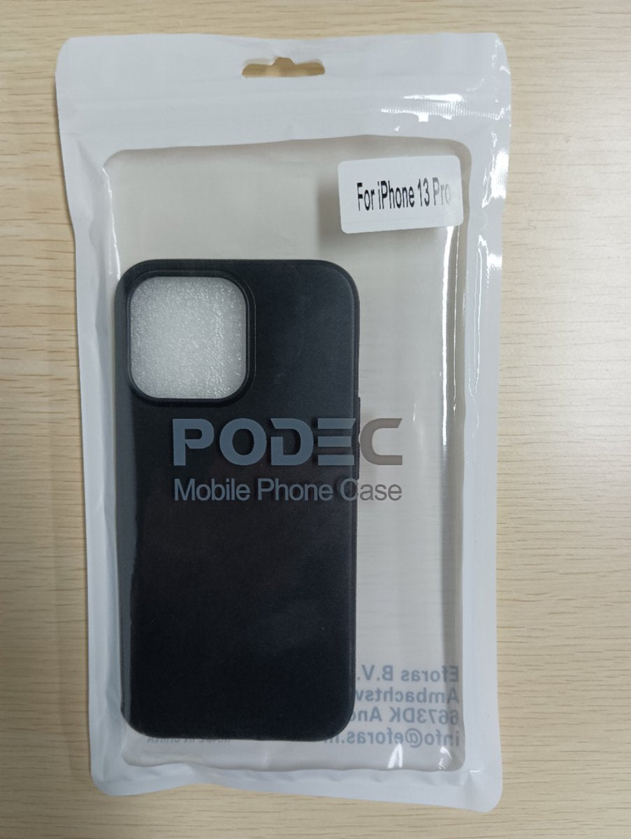 Podec iPhone 13 Pro Hoesje & Screenprotector - Zwart - 14,7 x 7,1 x 1 cm