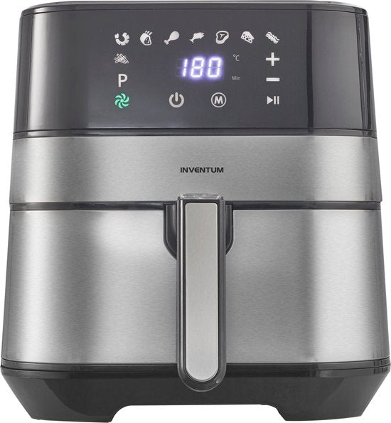 Inventum GF500HLD Airfryer XL - 5L - 8 programma's - 80-200 °C - Tot 5 personen - Zilver/Zwart