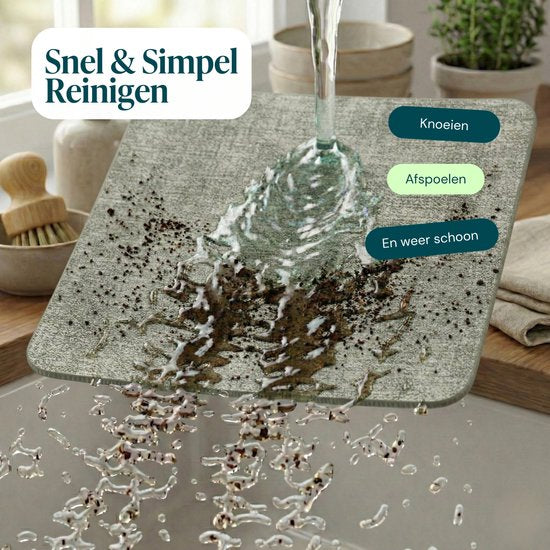 Castagnola Kunstlederen Onderzetters – Onderzetters voor Glazen – Design Onderzetters met Houder – Leren Onderzettersset met metalen houder – Leder – Set van 10 - Gemêleerd Groen - 10x10cm