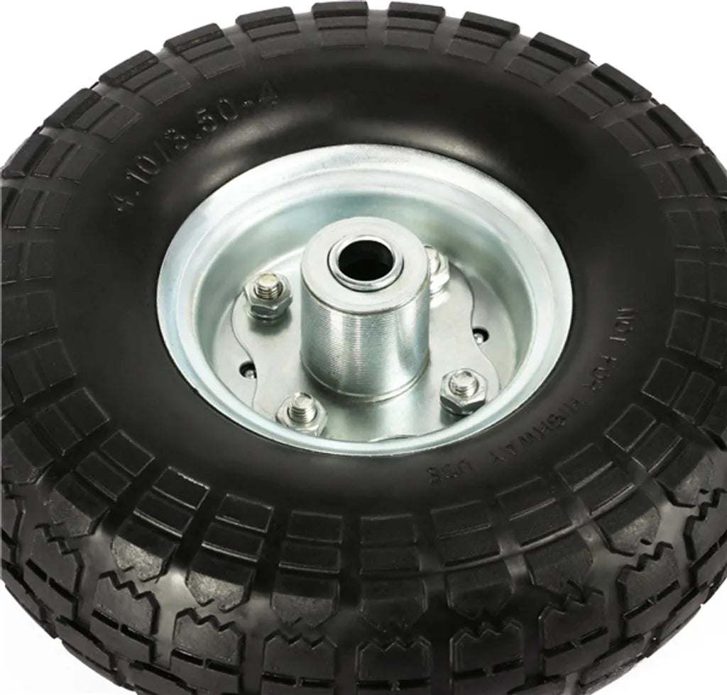 Yaheetech Massieve PU Wielen Set van 4 - Ø255 mm - Lekvrije Vervangingswielen met Metalen Velg voor Steekwagen en Kruiwagen