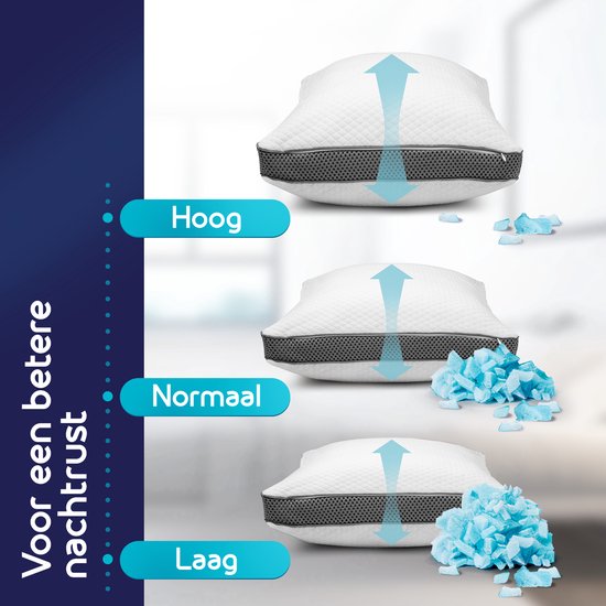 Softsie Traagschuim Hoofdkussen 70x50 - Ergonomisch Kussen - Verstelbaar Slaapkussen - Pillow - Hoofdkussens Nekklachten