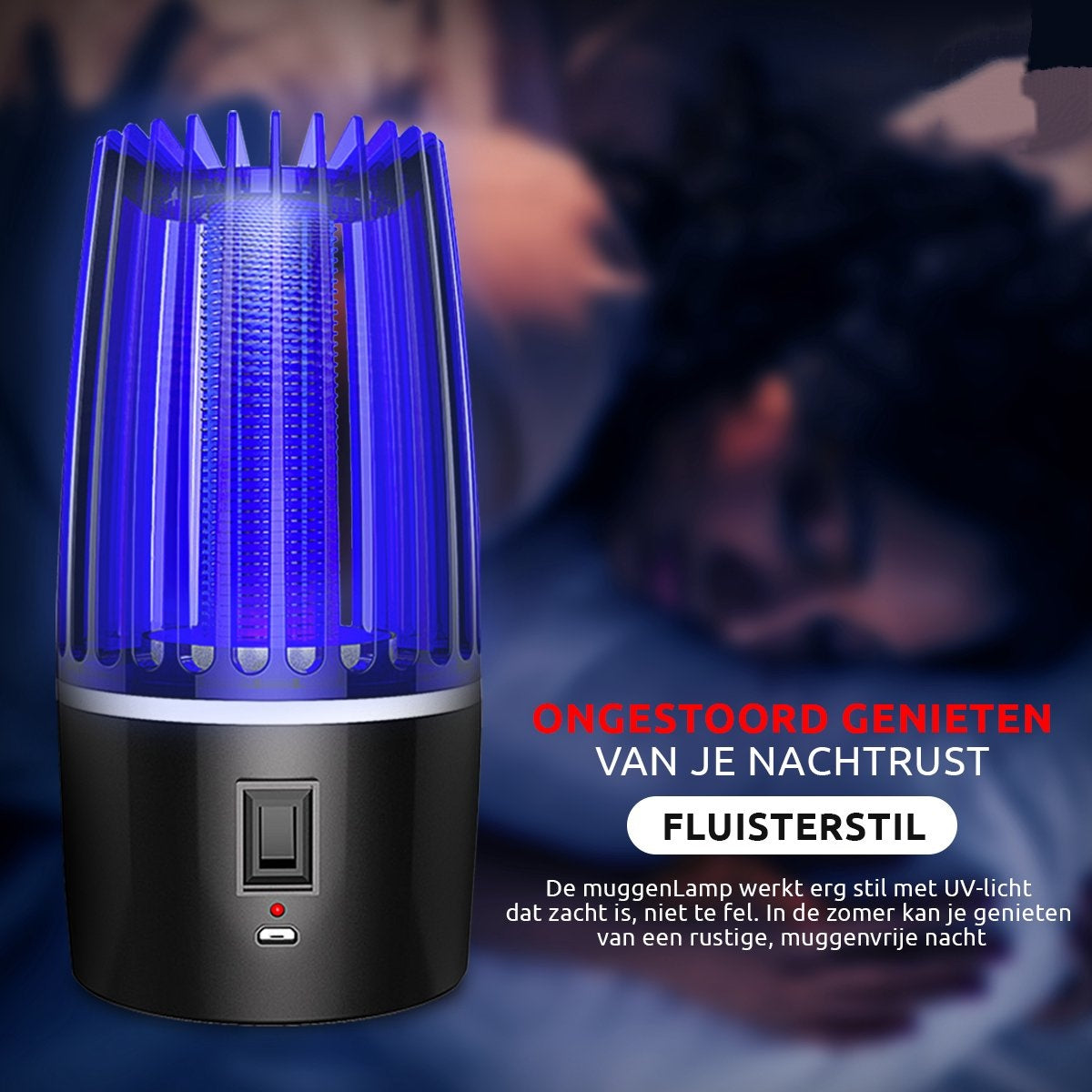 Professionele AyeSense 2 in 1 Muggenlamp - Draadloos & Oplaadbaar - 4000mAh ingebouwde Batterij - Muggenvanger – Insectenlamp– Muggenlamp UV