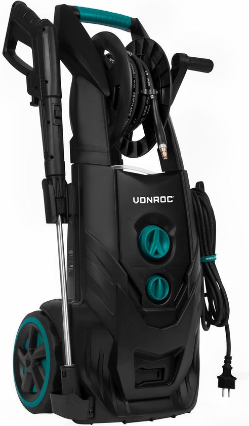 VONROC Hogedrukreiniger PRO V25-2 – Incl. Accessoires & Reinigingstank – 195 bar, 468 l/h – 2500 W – Zwart