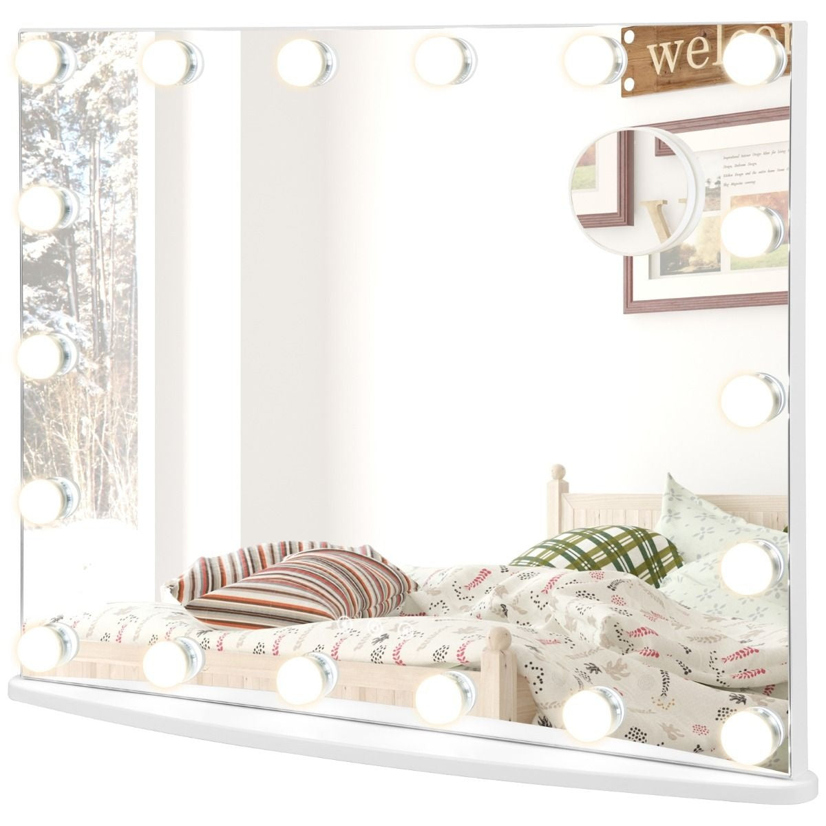 Coast Spiegel met Verlichting en Kleine Cosmeticaspiegel - 65 x 14 x 52 cm