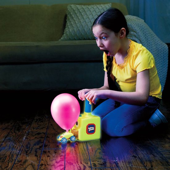 Mediashop Balloon Zoom - Ballon-auto-speelgoed voor kinderen vanaf 3 jaar - inclusief auto en raketmodus - gloeit in het donker