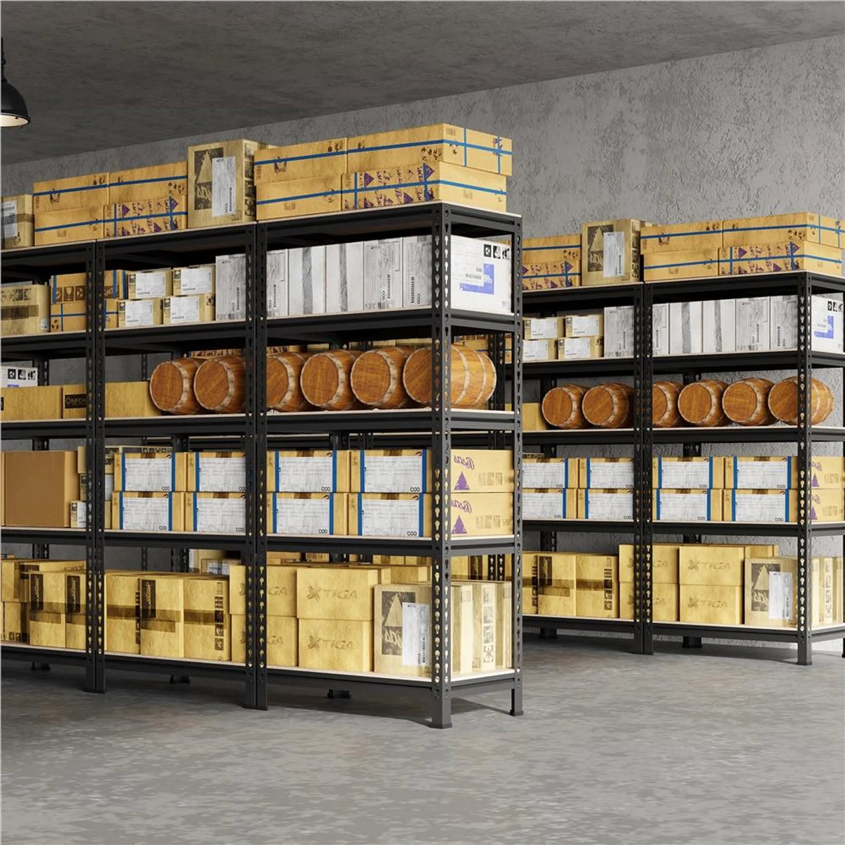 Yaheetech Stellingkast 2 Stuks 70 x 30 x 150 cm - Zwart - 5 Verstelbare Legplanken