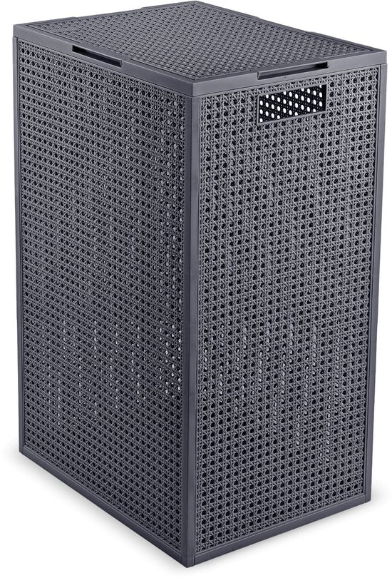 Curver Kaya Wasmand met deksel - 60L - 38x29x58,5 cm - Antraciet