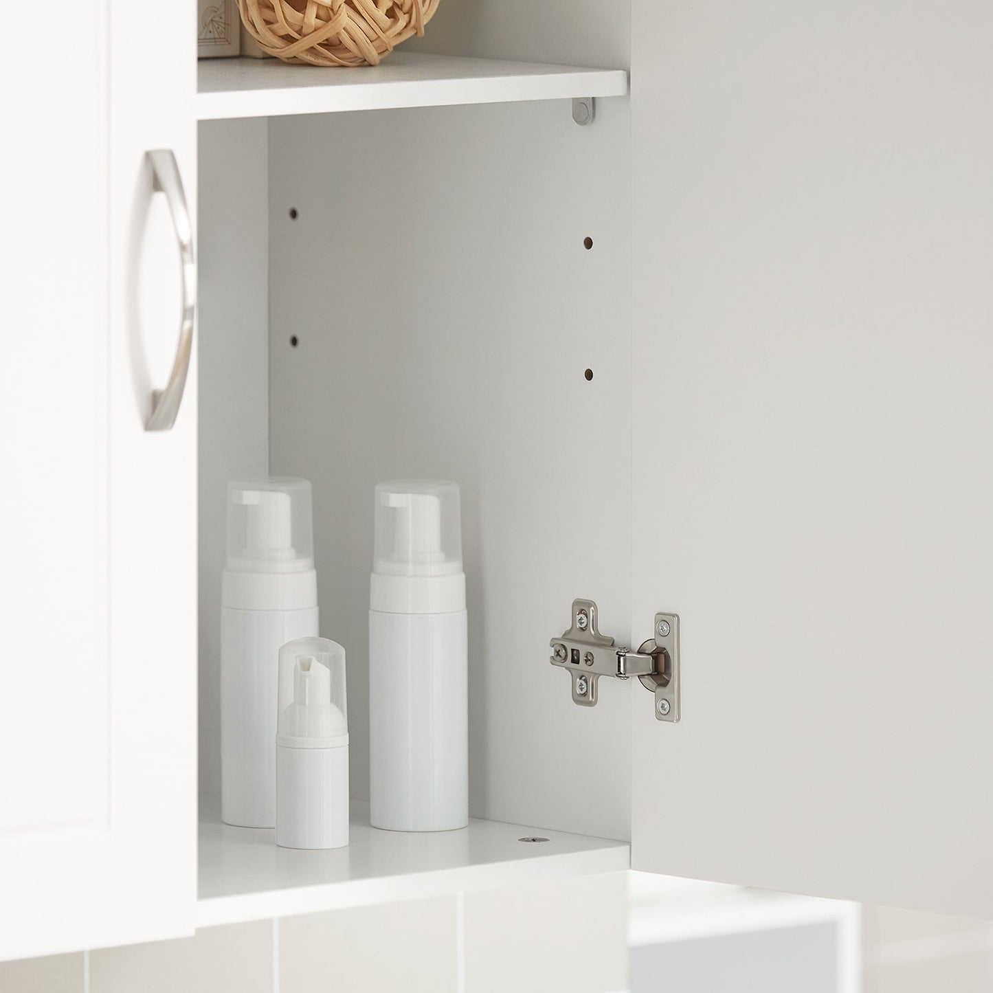 SoBuy Wandkast met 2 Deuren - 60x60x30 cm - Wit - Verstelbare Plank