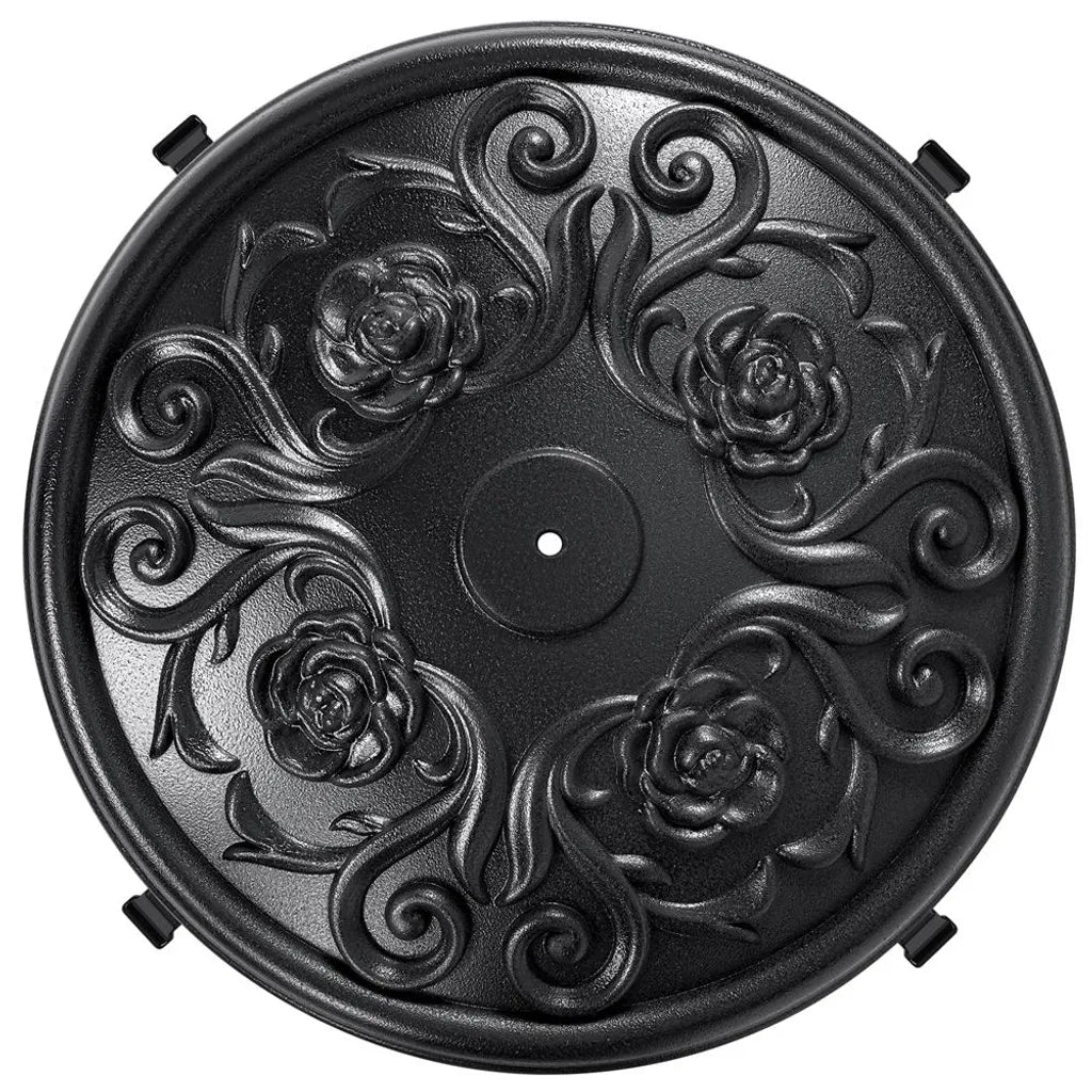Yaheetech Parasolvoet 25 kg Ø50,5 cm - Zwart - Verrijdbare Parasolstandaard met Wielen en Retro Design