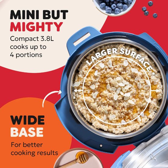 Instant Pot Classic Mini 3,8L Multicooker Daydream Blauw - 7-in-1 Snelkookpan - Slowcooker - Stomer - Yoghurtmaker - Tot 4 Porties - Compact Design - Tot 70% Sneller Koken