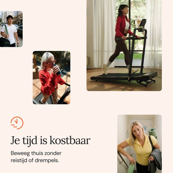 Moov Run Plus Loopband Inklapbaar met Helling 15% - 1-14 km/u Treadmill - Walking Pad - Opvouwbare Wandelband - Incl. Accessoires