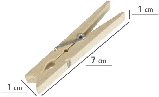 Wenko Wasknijpers 7 Cm Hout Naturel 50 Stuks