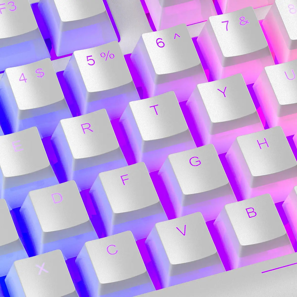 MageGee Double Shot PBT pudding-keycaps - 130 toetsen - wit