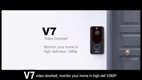 Eken Video Deurbel - 1080P - Draadloos - Zwart