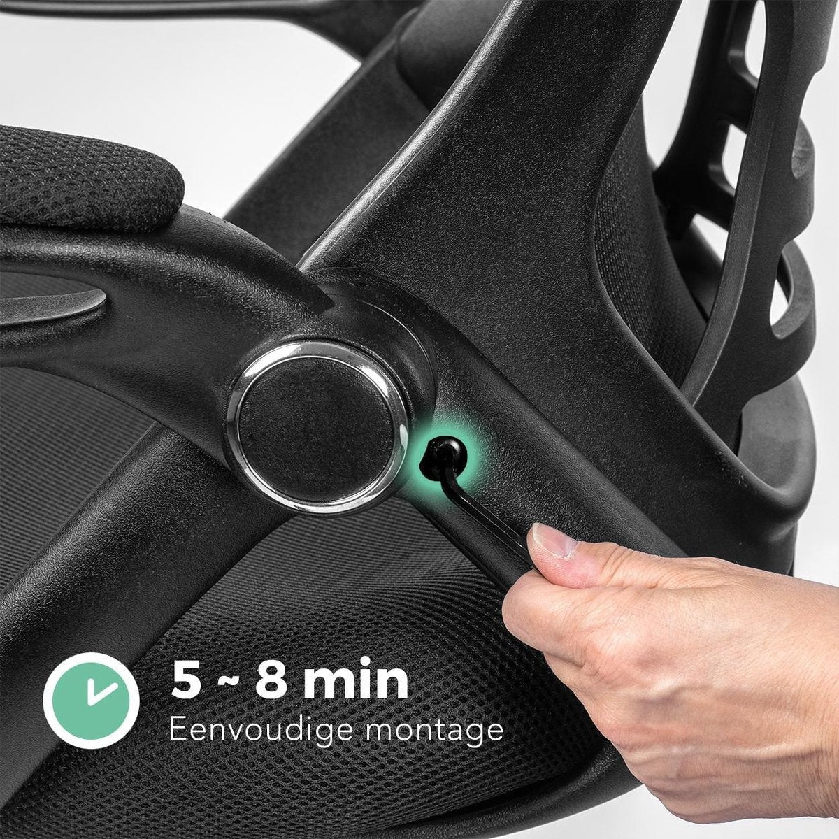 LifeGoods Ergonomische Bureaustoel - Office Chair - Verstelbaar - Volwassenen - Zwart