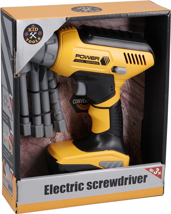 Kid Tools Gereedschap Speelgoed Schroefmachine – Inclusief 4 Bits – Licht & Geluid – 15,5x6x17 cm