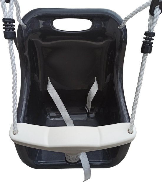 AXI Metalen Baby Schommel met zitje Antraciet/créme - Vrijstaande schommelset voor binnen en buiten