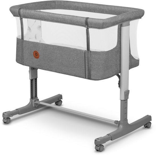 Lionelo Aurora 3in1 Co-sleeper - Babybedje tot 9 kg - Meegroeibed - 4 wielen met rem - Campingbedje – Verstelbare Hoogte – Ademend Gaas – Inclusief Matras & Transporttas – Afneembare Bekleding