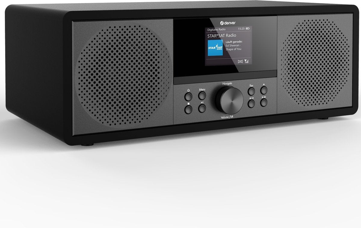 Denver - Internetradio & DAB+ Radio - MIR-270 - 2,4 inch Kleurenscherm - 200W Bluetooth & CD-speler - USB & AUX - Kunststof & Metaal - Zwart