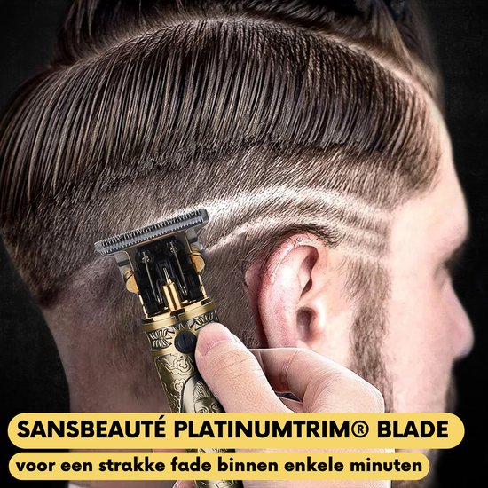 Professionele Draadloze T-blade Tondeuse - Sansbeauté® Buddha Trimmer - Baardtrimmer - Tondeuse Mannen Hoofdhaar - Cheveux Haar - Haartrimmer - Kapper Haar Machine - Haartondeuse - Barber Hair Clipper - Kappersset