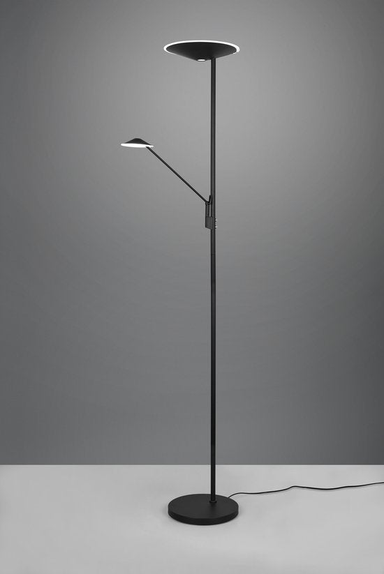 Trio leuchten Brantford - LED Vloerlamp - 36.5W - Aanpasbare Kleur - Dimbaar - Rond - Zwart - Aluminium