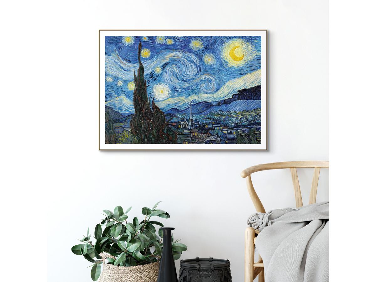 OrangeWallz Van Gogh The Starry Night - Houten Lijst - 50 x 70 cm