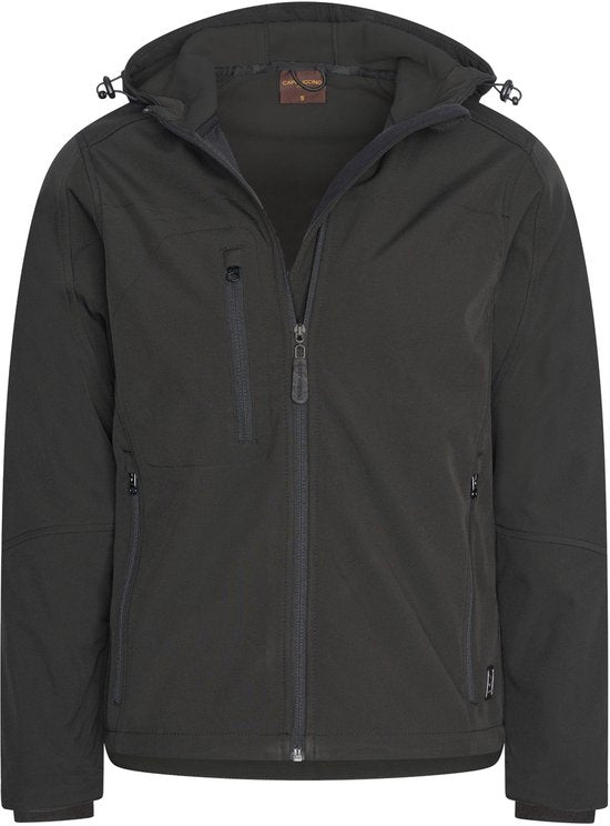 Cappuccino Italia - Heren Outdoorjas Softshell Hooded Jacket - Zwart - Maat S